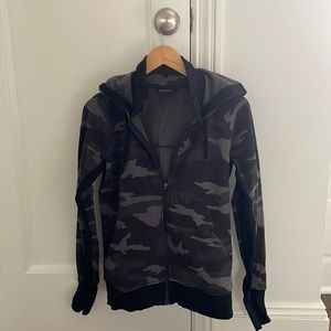Athleta black camo zip up cotton hoodie